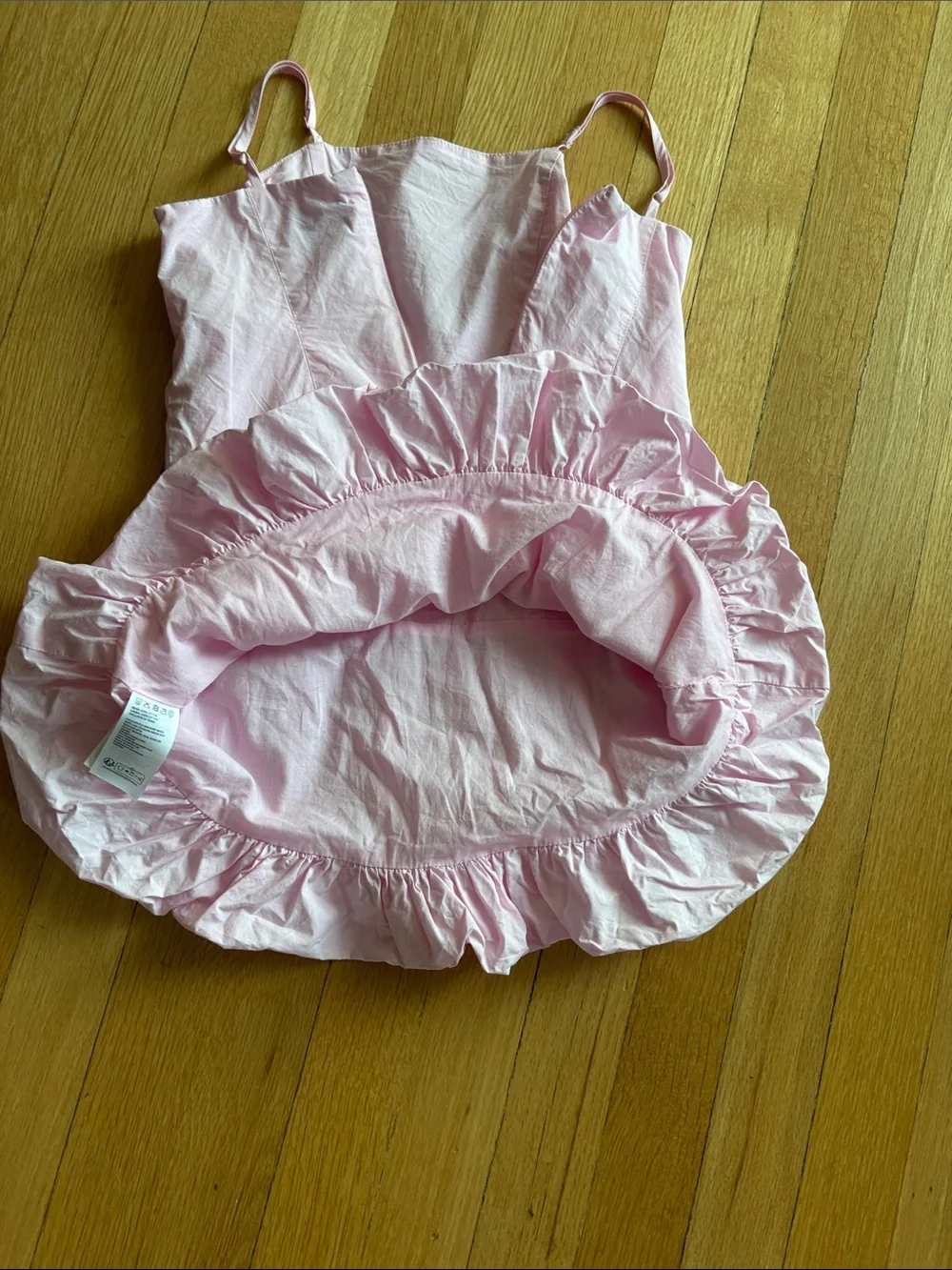 BARDOT Junior, Size 7, Girls Soft Pink Spaghetti-Strap Bubble Hem Dress